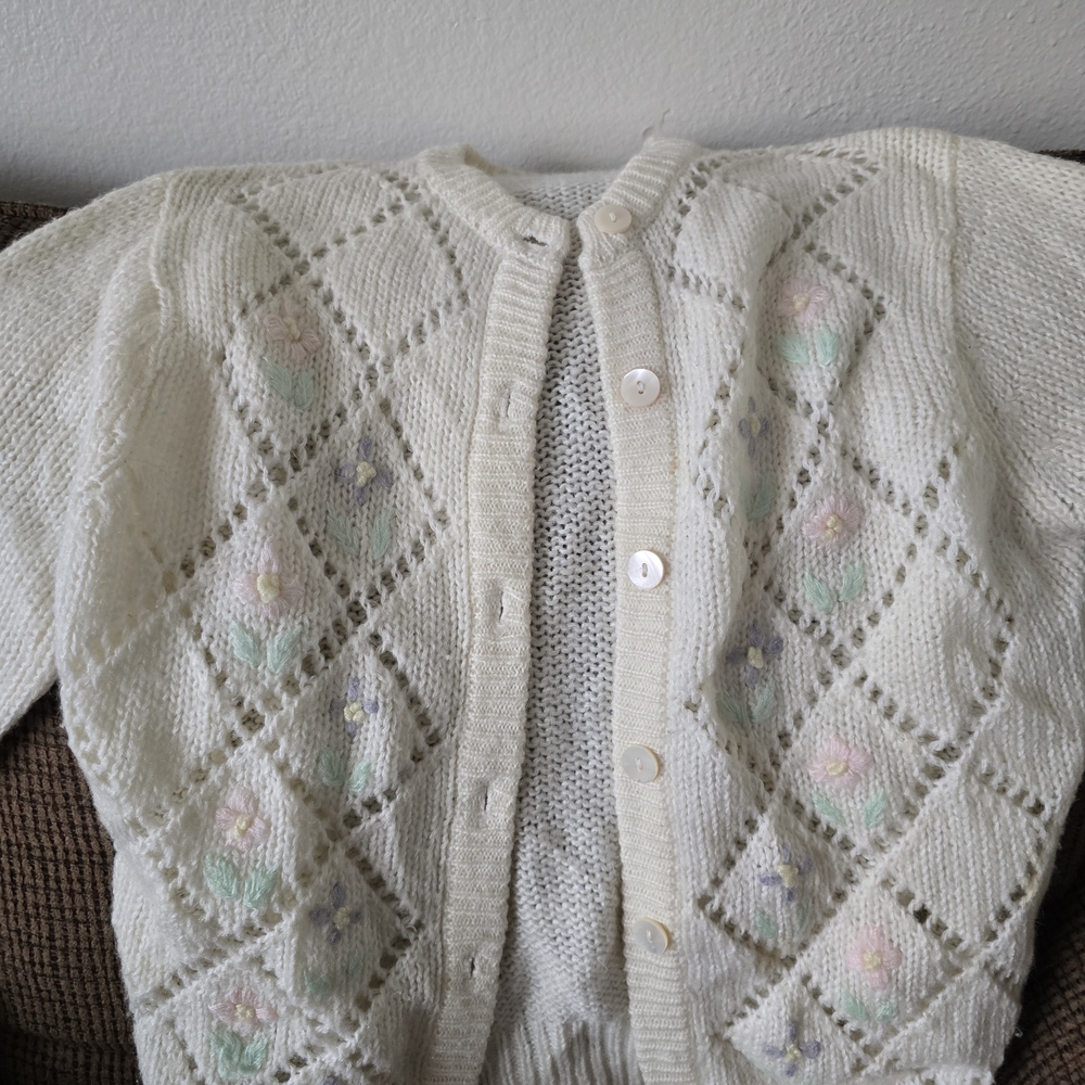 Cream Floral Cardigan
